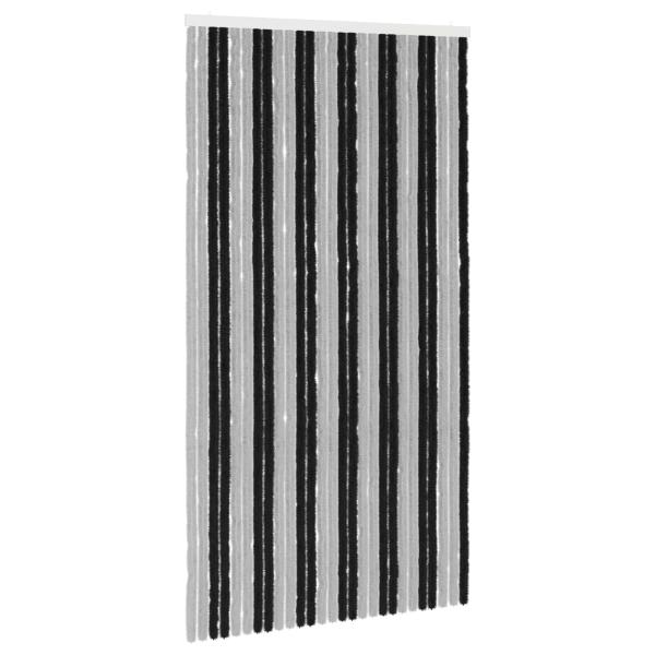 Insektenschutzvorhang Chenille Grau und Schwarz 118 x 220 cm
