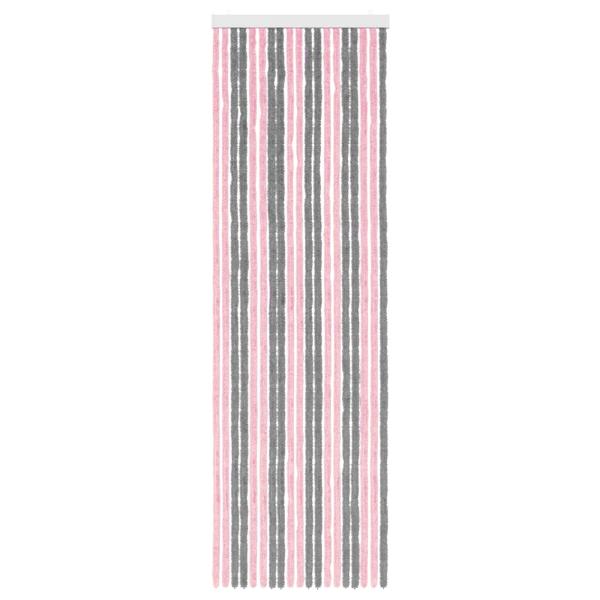 Insektenschutzvorhang Chenille Silber Grau und Rosa 56 x 185 cm