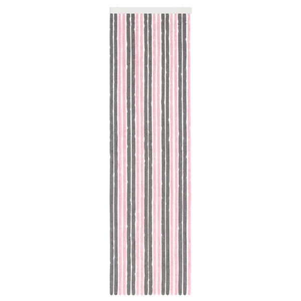 Insektenschutzvorhang Chenille Silber Grau und Rosa 56 x 200 cm