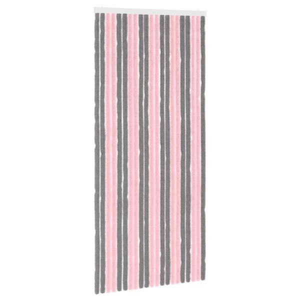 Insektenschutzvorhang Chenille Silber Grau und Rosa 90 x 200 cm