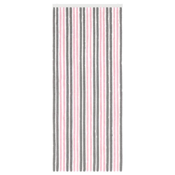 Insektenschutzvorhang Chenille Silber Grau und Rosa 90 x 220 cm