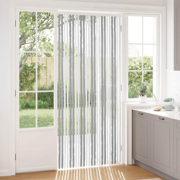 ARDEBO.de - Insektenvorhang Chenille Grau und Weiß 100 x 230 cm 100% PP