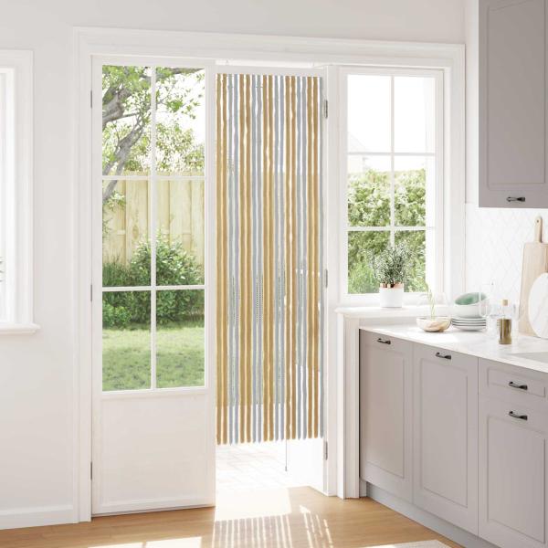 ARDEBO.de - Insektenschutzvorhang Chenille Grau und Beige 56 x 185 cm