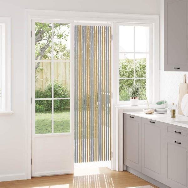 ARDEBO.de - Insektenschutzvorhang Chenille Grau und Beige 56 x 200 cm