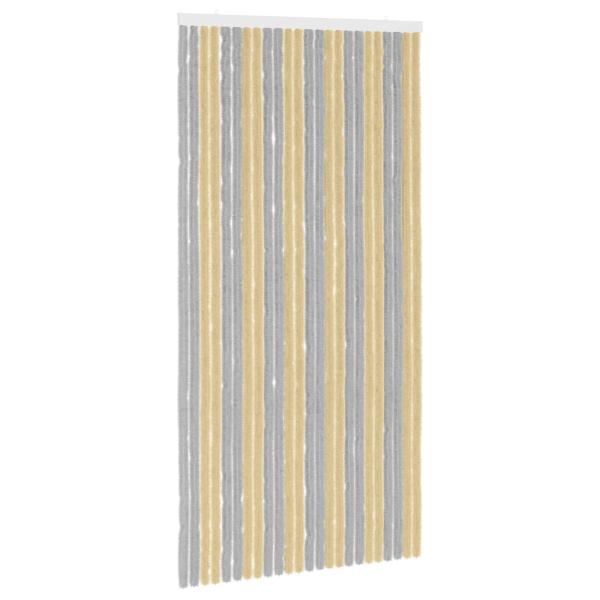 Insektenschutzvorhang Chenille Grau und Beige 100 x 200 cm