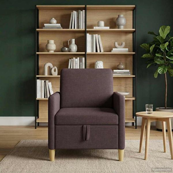 ARDEBO.de - Sofa mit Stauraum Dunkelbraun 72 x 78 x 87 cm Polyester
