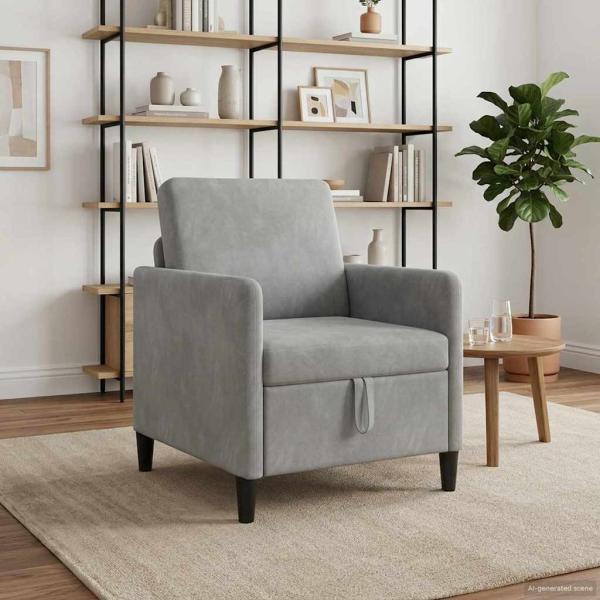 Sofa mit Stauraum Hellgrau 72 x 78 x 87 cm Polyester