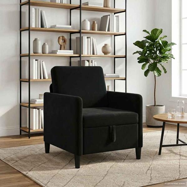 Sofa mit Stauraum Schwarz 72 x 78 x 87 cm Polyester