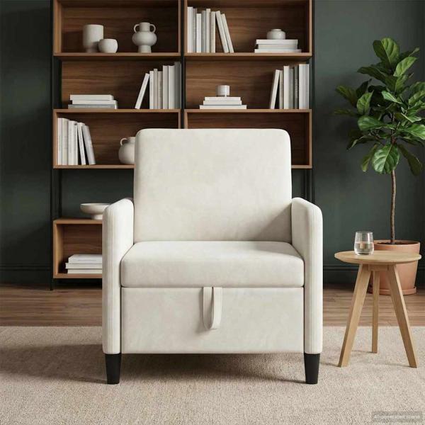 ARDEBO.de - Sofa mit Stauraum Creme 72 x 78 x 87 cm Polyester
