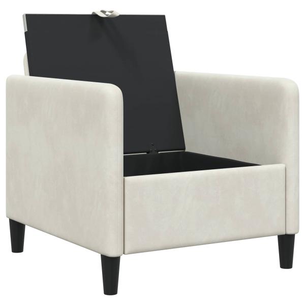 Sofa mit Stauraum Creme 72 x 78 x 87 cm Polyester