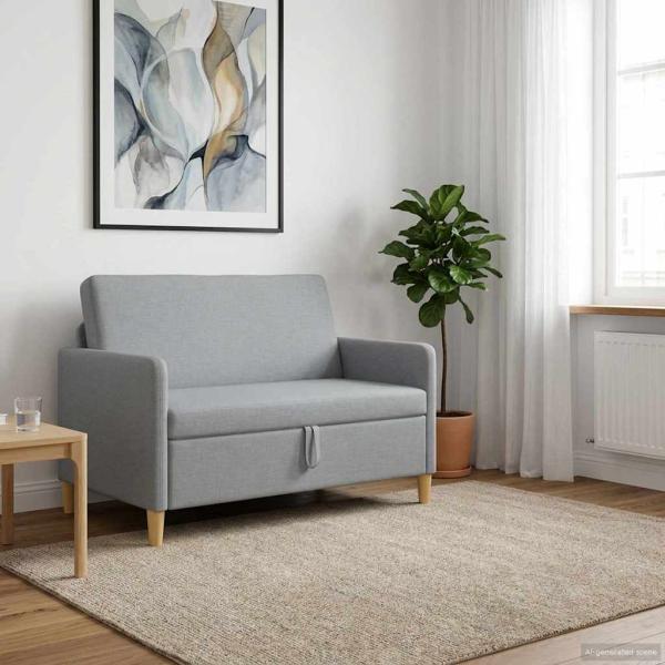 Sofa mit Stauraum Hellgrau 122 x 78 x 87 cm Polyester