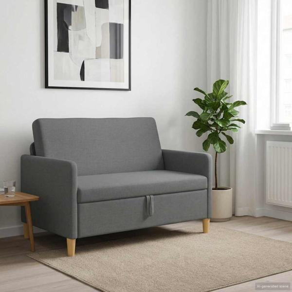 Sofa mit Stauraum Dunkelgrau 122 x 78 x 87 cm Polyester