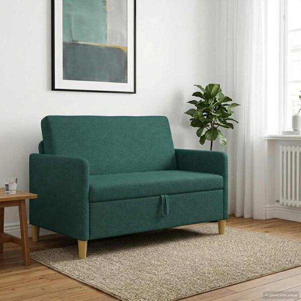 Sofa mit Stauraum Dunkelgrün 122 x 78 x 87 cm Polyester