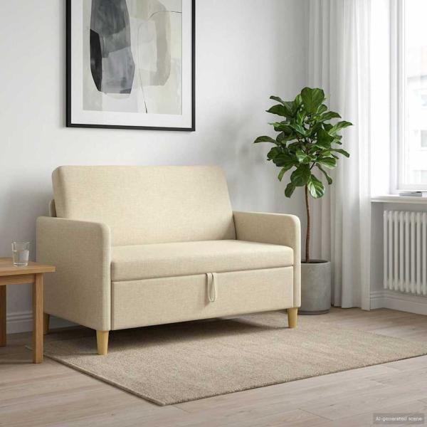 Sofa mit Stauraum Creme 122 x 78 x 87 cm Polyester