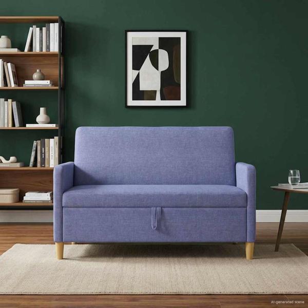 Sofa mit Stauraum Jeans blau 122 x 78 x 87 cm Polyester