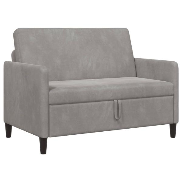 Sofa mit Stauraum 2-Sitzer Hellgrau 122 x 78 x 87 cm Polyester