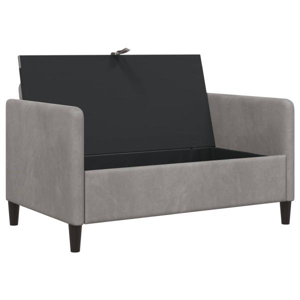 Sofa mit Stauraum 2-Sitzer Hellgrau 122 x 78 x 87 cm Polyester