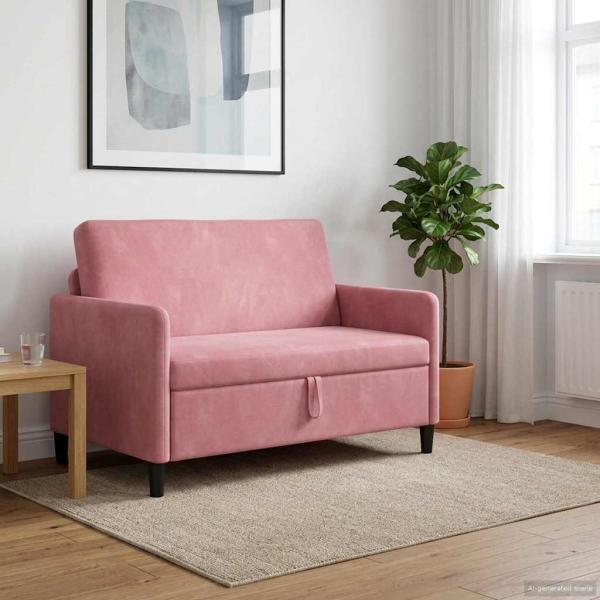 ARDEBO.de - Sofa mit Stauraum Rosa 122 x 78 x 87 cm Polyester