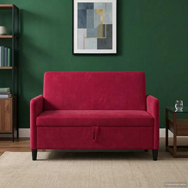ARDEBO.de - Sofa mit Stauraum Weinrot 122 x 78 x 87 cm Polyester