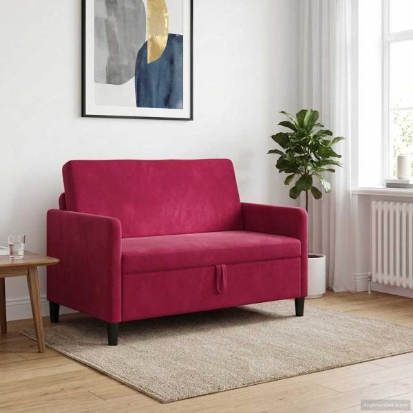 Sofa mit Stauraum Weinrot 122 x 78 x 87 cm Polyester