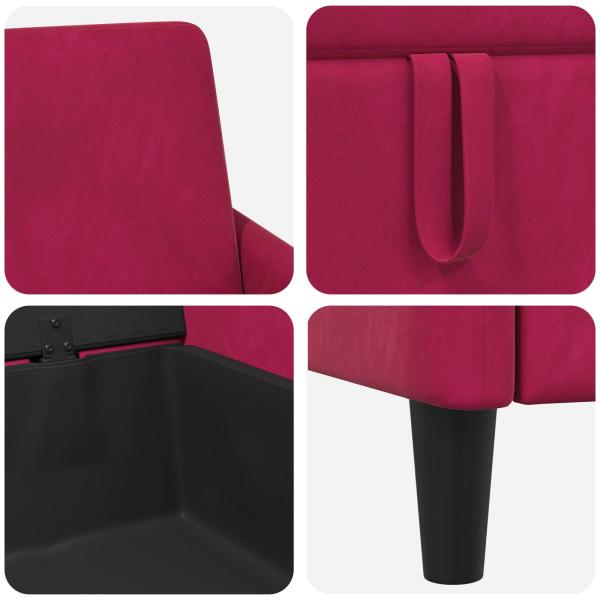 Sofa mit Stauraum Weinrot 122 x 78 x 87 cm Polyester