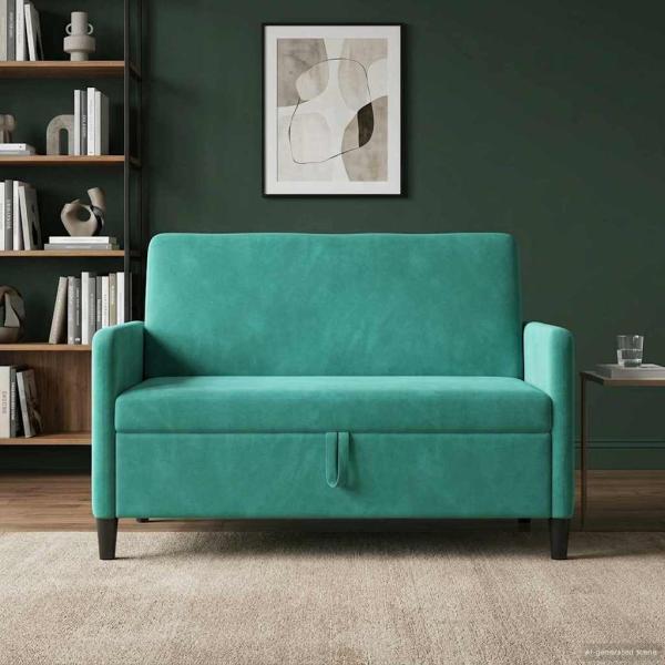 Sofa mit Stauraum Türkis 122 x 78 x 87 cm Polyester