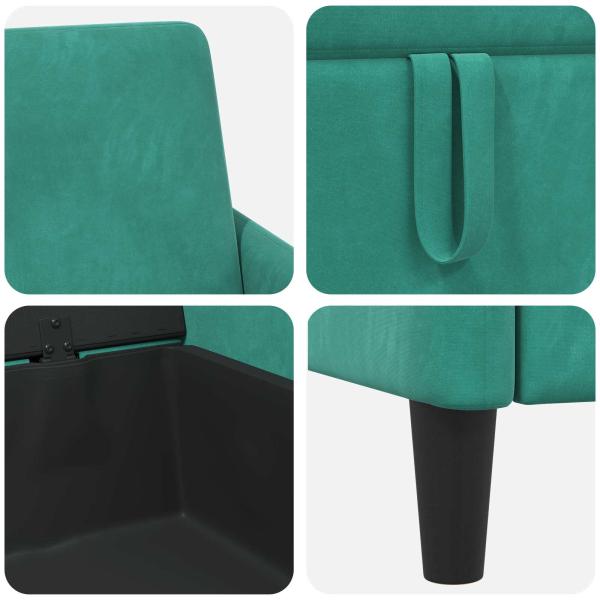 Sofa mit Stauraum Türkis 122 x 78 x 87 cm Polyester