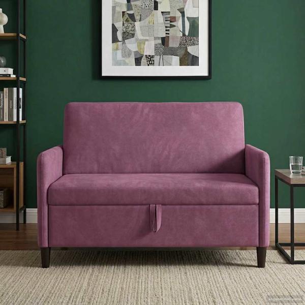 ARDEBO.de - Sofa mit Stauraum Lila 122 x 78 x 87 cm Polyester