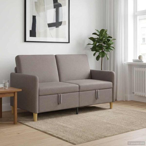 ARDEBO.de - Sofa mit Stauraum Taupe 152 x 78 x 87 cm Polyester
