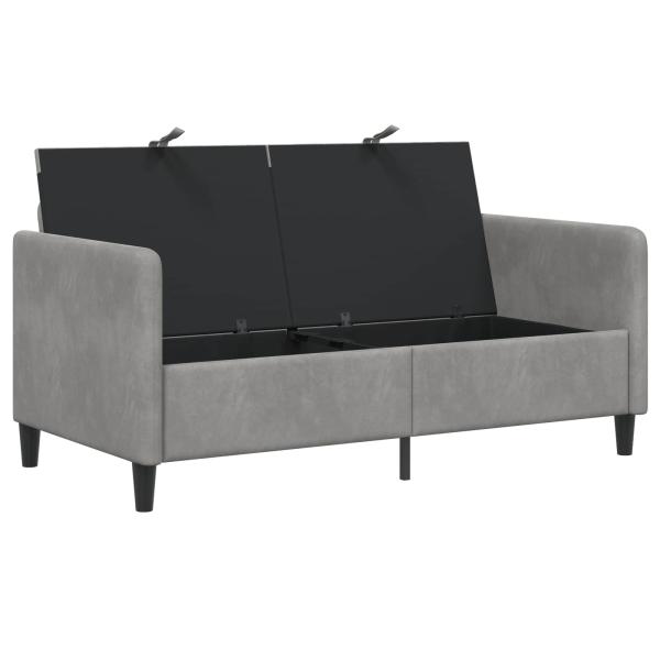 Sofa mit Stauraum Hellgrau 152 x 78 x 87 cm Polyester