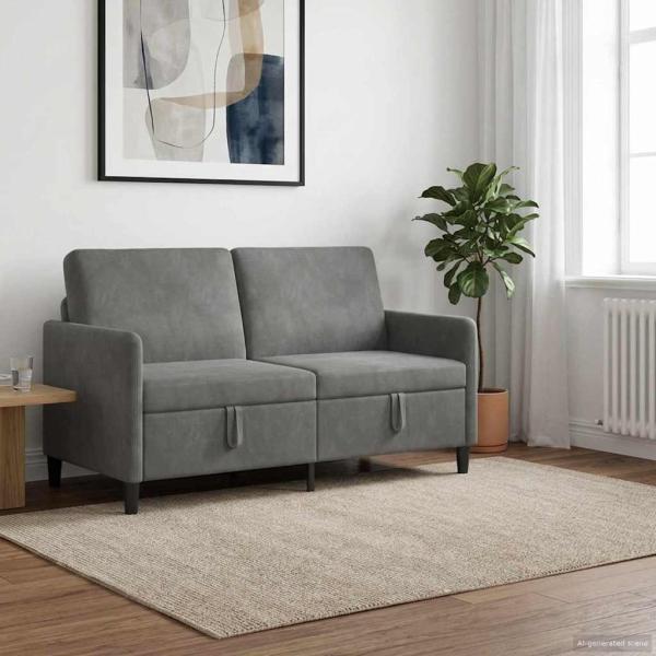 ARDEBO.de - Sofa mit Stauraum Dunkelgrau 152 x 78 x 87 cm Polyester