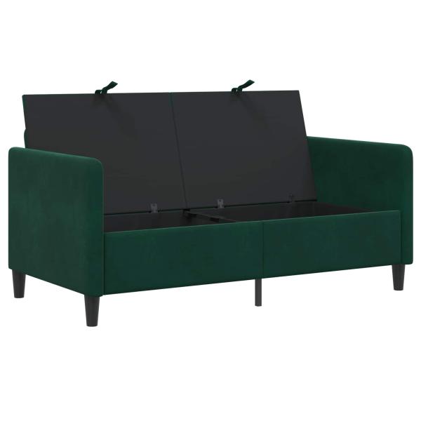 Sofa mit Stauraum Dunkelgrün 152 x 78 x 87 cm Polyester