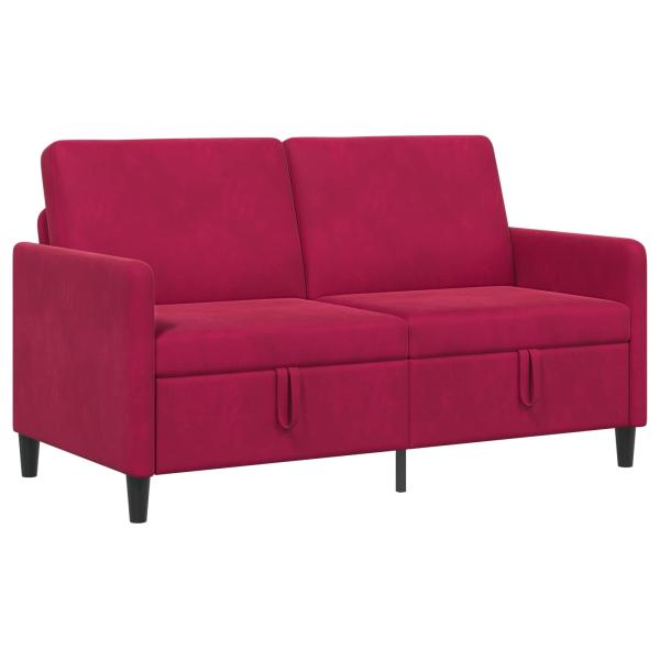 Sofa mit Stauraum 2-Sitzer Weinrot 152 x 78 x 87 cm Polyester