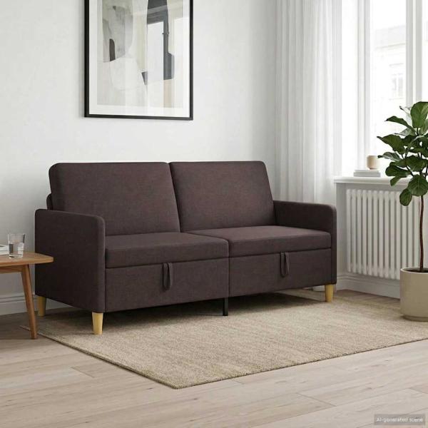 ARDEBO.de - Sofa mit Stauraum Dunkelbraun 172 x 78 x 87 cm Polyester