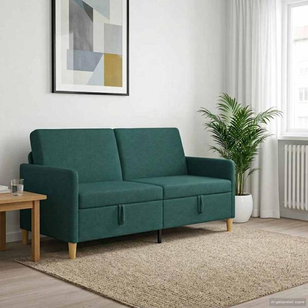 ARDEBO.de - Sofa mit Stauraum Dunkelgrün 172 x 78 x 87 cm Polyester