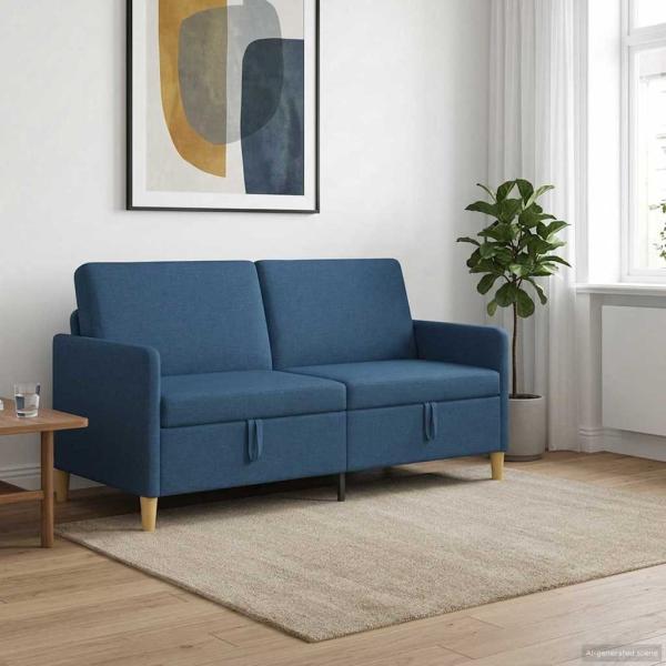 ARDEBO.de - Sofa mit Stauraum Blau 172 x 78 x 87 cm Polyester