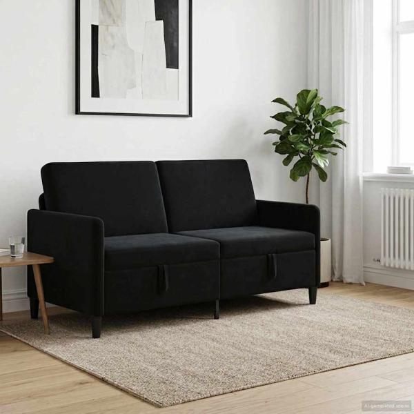 ARDEBO.de - Sofa mit Stauraum Schwarz 172 x 78 x 87 cm Polyester