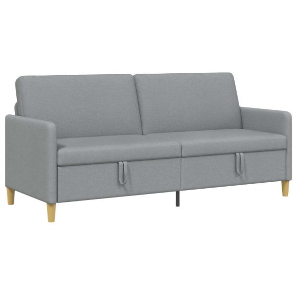 Sofa mit Stauraum Hellgrau 192 x 78 x 87 cm Polyester