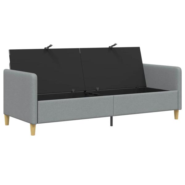 Sofa mit Stauraum Hellgrau 192 x 78 x 87 cm Polyester