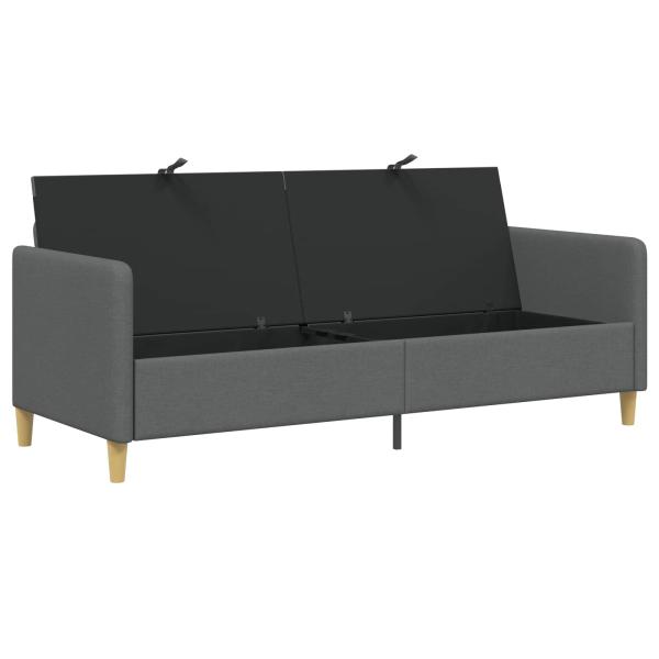 Sofa mit Stauraum Dunkelgrau 192 x 78 x 87 cm Polyester