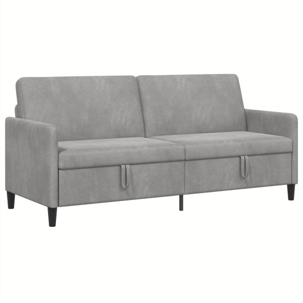 Sofa mit Stauraum Hellgrau 192 x 78 x 87 cm Polyester