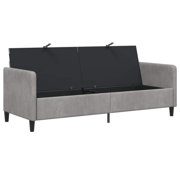 Sofa mit Stauraum Hellgrau 192 x 78 x 87 cm Polyester