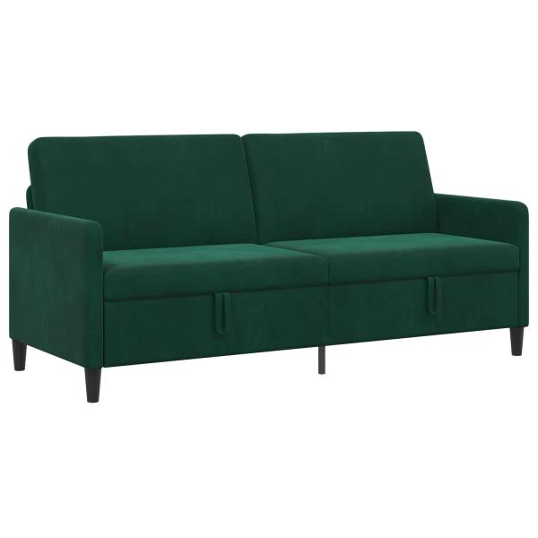Sofa mit Stauraum Dunkelgrün 192 x 78 x 87 cm Polyester
