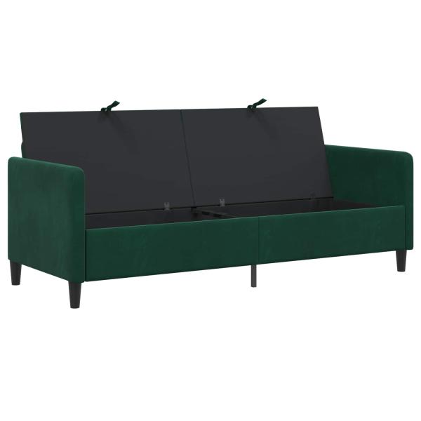 Sofa mit Stauraum Dunkelgrün 192 x 78 x 87 cm Polyester