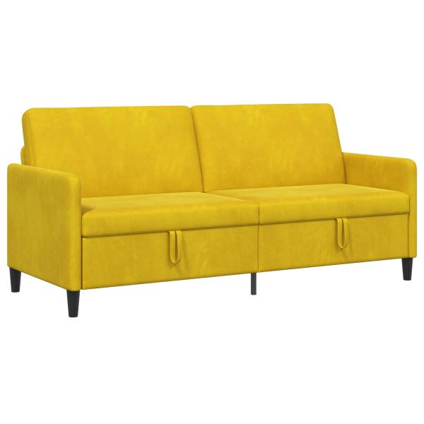 Sofa mit Stauraum 3-Sitzer Gelb 192 x 78 x 87 cm Polyester