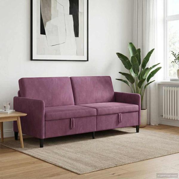 Sofa mit Stauraum Lila 192 x 78 x 87 cm Polyester