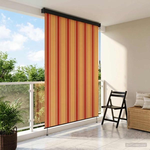 ARDEBO.de - Rollo Mehrfarbig 80 x 250 cm Stoff und Aluminium