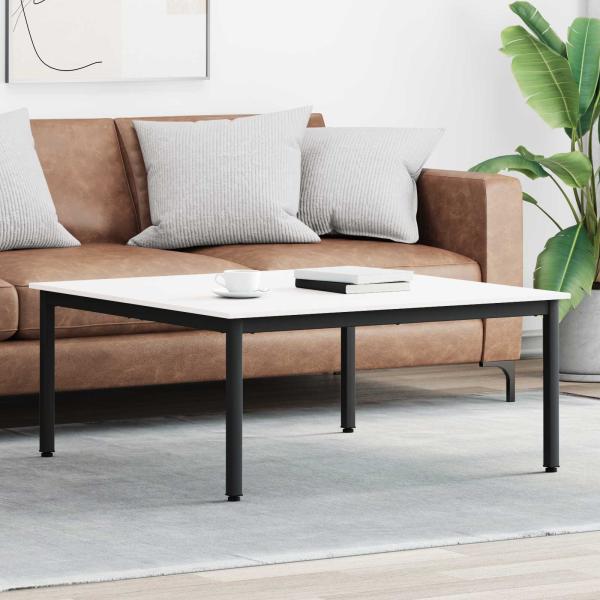 ARDEBO.de - Couchtisch Weiß 100 x 100 x 45 cm Massives Kiefernholz