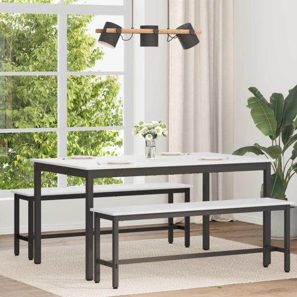 ARDEBO.de - Esstisch Weiß 150 x 90 x 75 cm Massives Kiefernholz