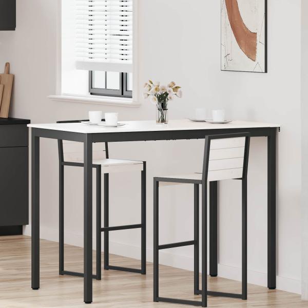 ARDEBO.de - Bartisch Weiß 140 x 80 x 105 cm Massives Kiefernholz